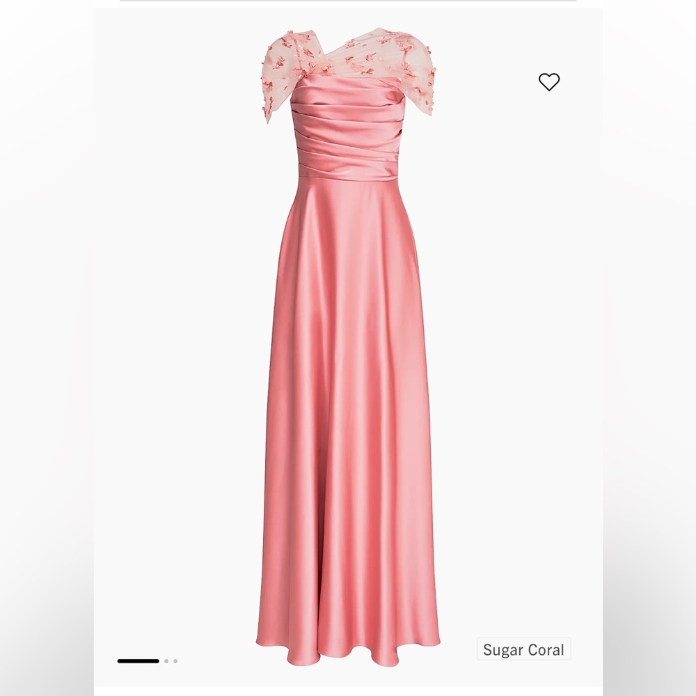 Theia Coral Pink Maxi Dress